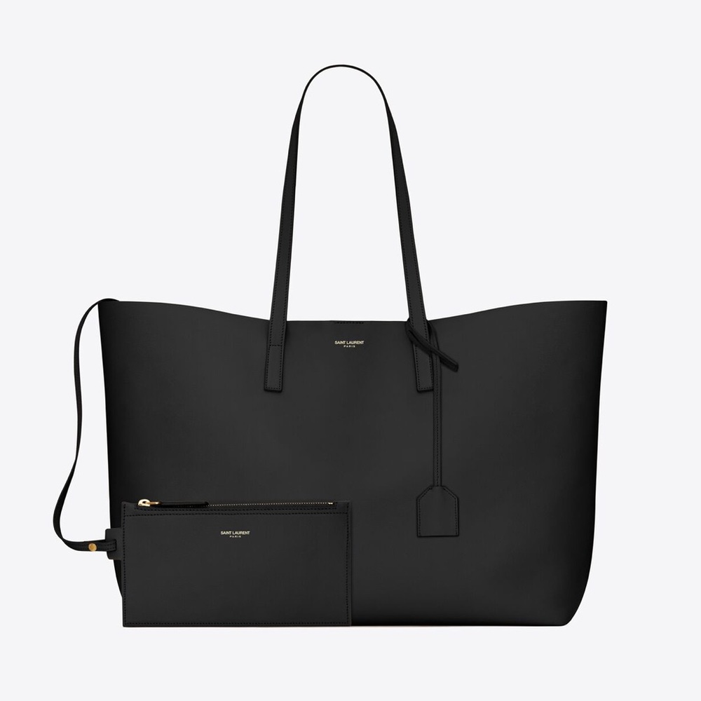 Saint Laurent Black Shopping Bag in Supple Leather